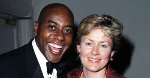 Ainsley Harriott smiling in a chef’s uniform, British TV personality known for cooking shows like Ready Steady Cook.