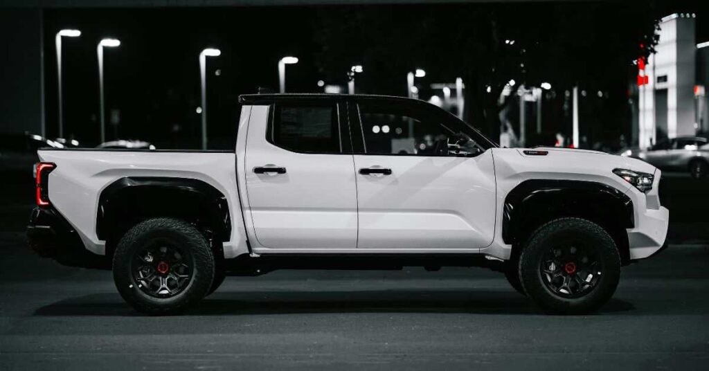 Close up of 2011 GMC 3500HD 6.5 foot cargo bed with tailgate down
