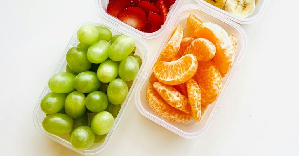 Daily health routine with fruits, juices, and gym workout