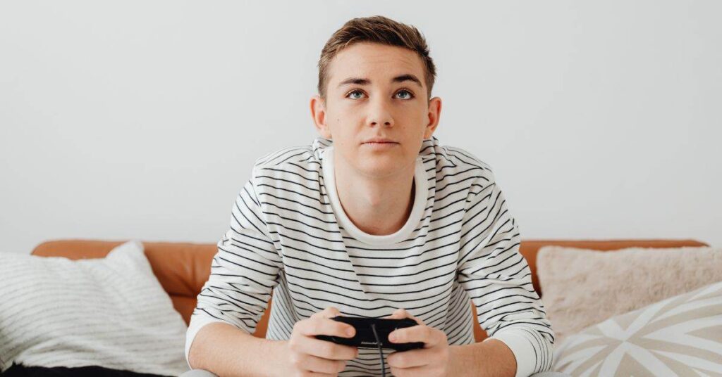 man playing game