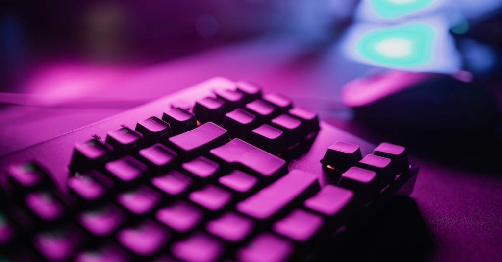 RGB keyboard with neon lighting