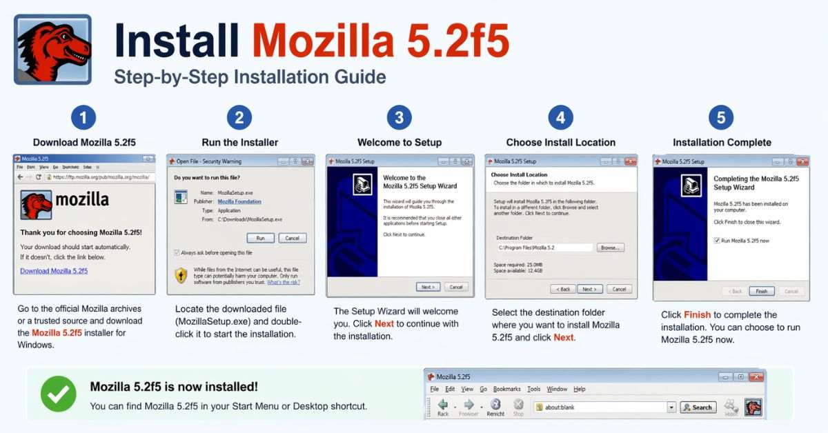 Install Mozillod5.2f5 setup guide on desktop screen